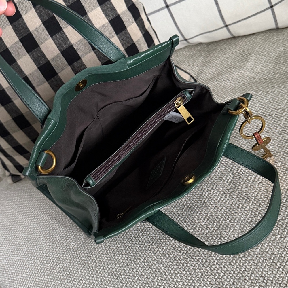 Fossil Green Leather Satchel - Picture 4 of 8